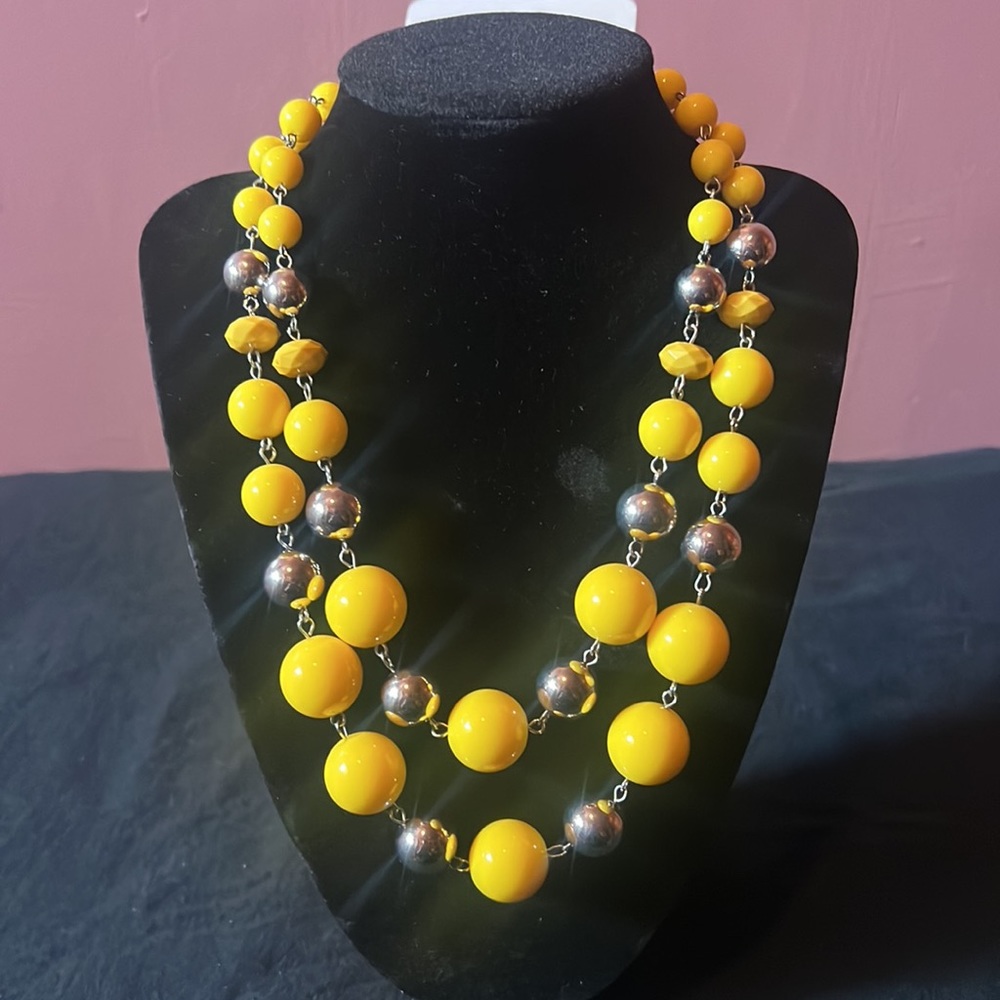 Mixit essentials beads yellow silver necklace